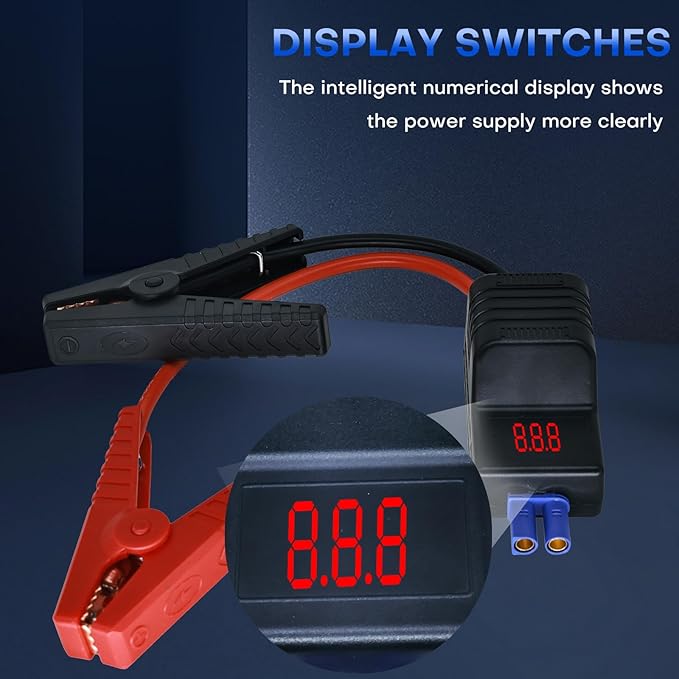 EC5 Smart Jump Starter Clamps,EC5 Heavy Duty Jump Starter Automotive Booster Clamp Cables Replacement Alligator Clamps with Intelligent LCD Screen for 12V Car Jump Starterand Many Other Brands