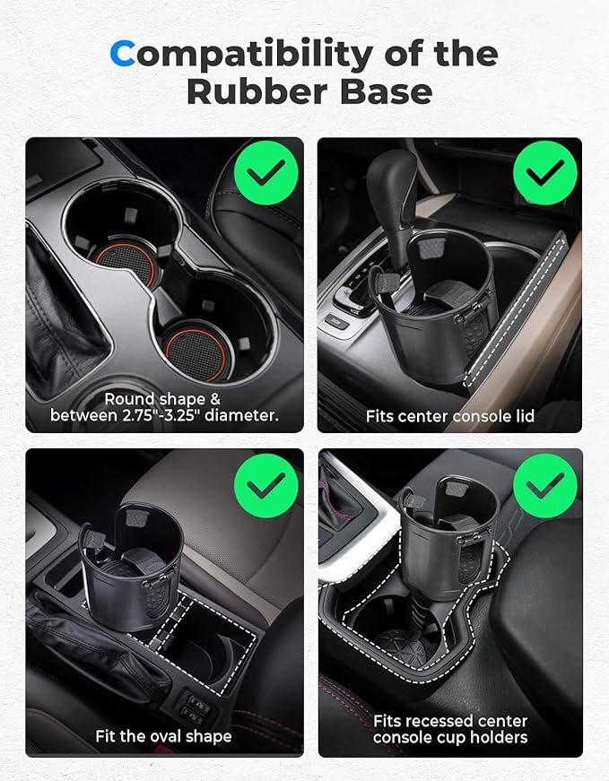 KEMIMOTO Adjustable Car Drink Holder Expander Compatible with Yeti, Stanley, Hydro Flask, Water Bottles and Mugs in 18-40oz, 
