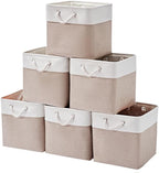 13 x 13 Inch Storage Cubes，6 Pack Cube Storage Bins for Shelves，Fabric Collapsible Storage Bins with Handles, Foldable Storag