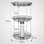 Delamu 3 Tier Rotating Makeup Organizer for Vanity, Skincare Organizer for Bathroom Counter, Spinning Perfume Organizer Cosme