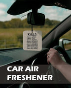 Neutral Christian Square Citrus Car Air Freshener 4 Pcs, Beige Religious Bible Verse Hanging Air Freshener for Cars Bathroom 