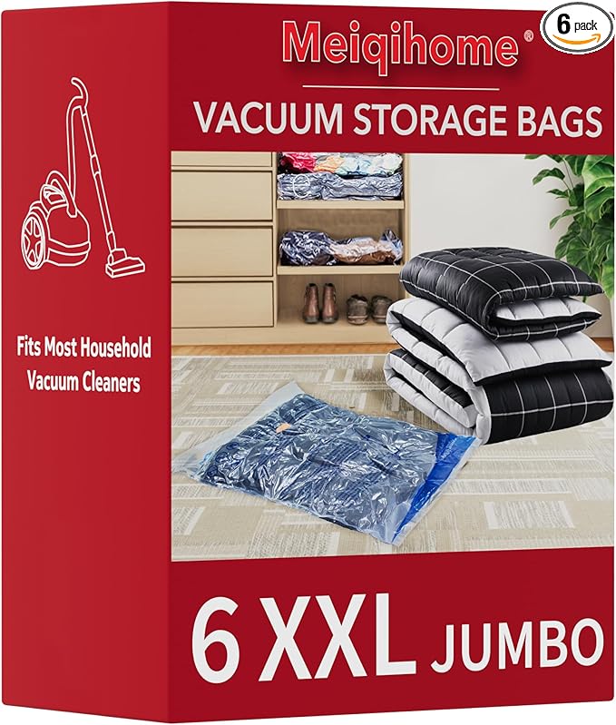 MEIQIHOME Vacuum Storage Bags, Space Saver Sealer Bags,Vacuum seal bags for clothing, Pillows, Comforters, Blankets, Bedding,