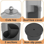 Dustproof Toothbrush Holders with Cover, Rotating Electric Toothbrush and Toothpaste Holder for Bathroom Countertop, 3 Slots 
