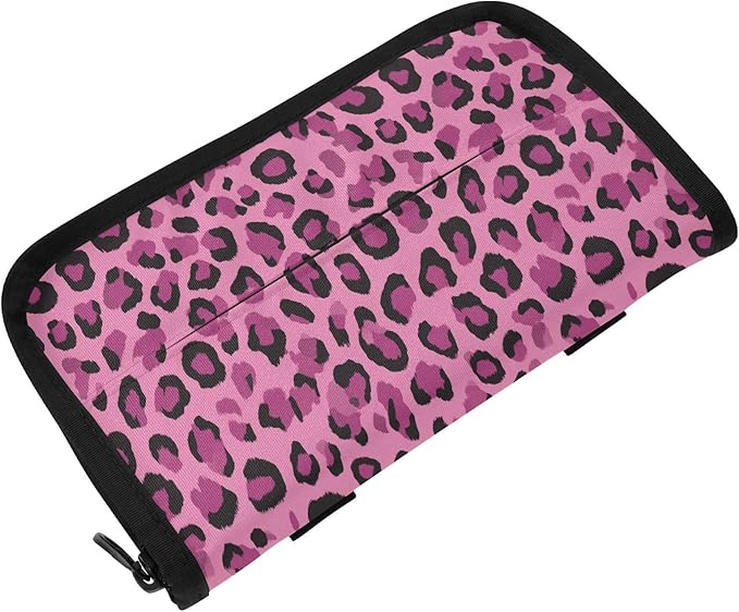 Car Tissue Holder Car Visor Organizer Tissue Box Holder for Car Sun Visor Organizer with Car Vehicle Accessories Essentials Interior for Women Men Pink Leopard Spots DarkMarks