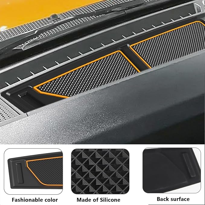 Auovo Dash Cover Tray Compatible with Ford Bronco Accessories 2021 2022 2023 2024 2025 2026 Bronco Silicone Dashboard Mat fit
