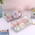 Hipiwe 2-Tier Acrylic Storage Drawer Stackable Box Hair Accessories Organizer Clear Desktop Organizer with Removable Dividers