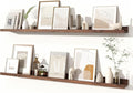 Fun Memories Picture Ledge Shelves Set of 2, 48 Inch Rustic Wall Mounted Floating Shelves with Lip for Home Storage and Décor