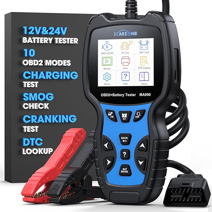 MA900 OBD2 Scanner + Battery Tester 2 in 1, Professional Code Reader Check Engine Diagnostic Scan Tool, 12V 24V 100-2000CCA