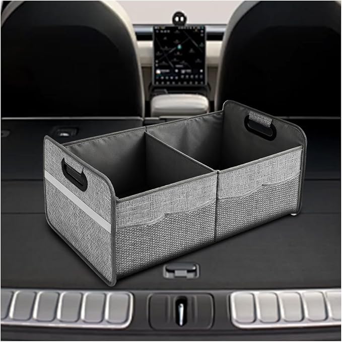 Car Trunk Organizer, Waterproof Large Capacity 600D Oxford Fabric Auto Trunk Storage Container with Pockets,