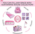 Idea Nuova Disney Minnie Mouse Set of Two Spacious Collapsible Storage Cubes, 10"x10", Minnie Mouse / Pink