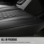 CAR PASS Bling Diamond Back Seat Covers, Nappa Leather Rear Seat Bench Cushion Waterproof Breathable Back Row Protector Unive