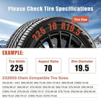 232605 Adjustable Snow Tire Chains for Light Truck, SUV, Cars, Pickups, 2 Pack Anti-slip Snow Chains for Pickup Trucks Winter