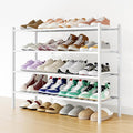 Smiry Shoe Rack, 4 Tier Long Bamboo Shoe Organizer, Stackable Free Standing Wooden Shoe Storage Shelf for Closet, Entryway, F