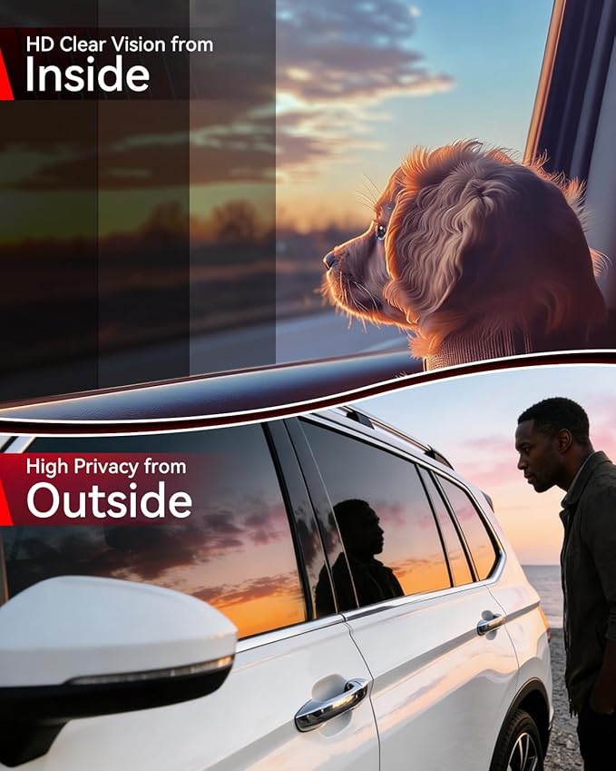 IAQWE 20% VLT Ceramic Car Window Tint Film 30 in x 15 ft Roll, High Heat Rejection, UV Block & Privacy, Shatterproof & Scratch Resistant - Black