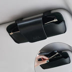 Sunglass Holder for Car Visor, Car Sunglasses Holder Leather, Eyeglasses Holder Glasses Storage Case Visor Accessories
