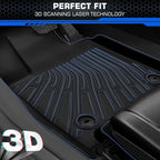Floor Mats for Toyota Highlander 2008-2013 Non Hybrid, All Weather TPE Floor Liners, 3D Waterproof Custom Fit Car Accessories, 1st & 2nd & 3rd Row & Trunk Mat, Anti-Slip Mat Full Set