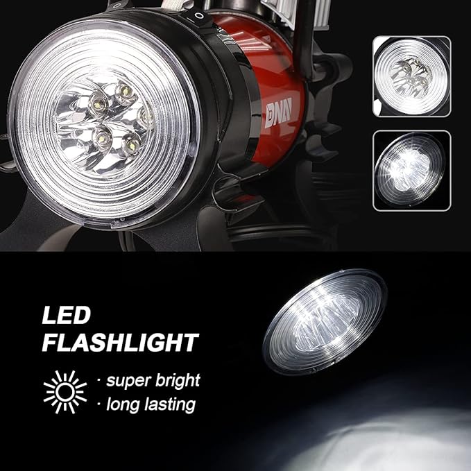 DNA Motoring 12 V 125 PSI LED Flash Light Air Pump Portable Air Compressor Inflator for Cars, Bikes and Balls (TOOLS-00083)