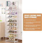 OYREL Shoe Rack Tall, Sturdy Metal Shoe Rack Organizer,Narrow Shoe Racks for Closets,Shoe Stand Shelf