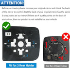 Driver Left Side Mirror Glass Replacement, 3-Tab Backplate ONLY, Compatible with Dodge/Ram 2010-2020 1500 2500 3500 (Not for 4-Tab), Heated Convex Left Side 68067729AA 68067727AA