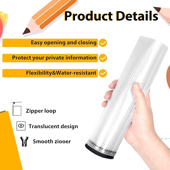 24pcs A4 Mesh Zipper Pouch File Bags, Black Reusable Zipper Bags for Organizing Storage, Waterproof Puzzle Bag, Zipper File B