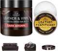Leather Recoloring Balm with 100ml Mink Oil, Dark Brown Leather Repair Kit and Scratch Remover for Furniture, Car Seats, Sofa