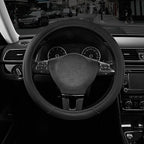 Road Comforts Leather Steering Wheel Cover with Decorative Trim and Piping, Anti-Slip Breathable Design, Fits 14.5–15 Inch Ro