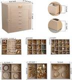 BOOVO Jewelry Box For women, 6 Layer Large Jewelry Organizer With Mirror, Multi-Function Storage Box With Lock, Necklace Hold