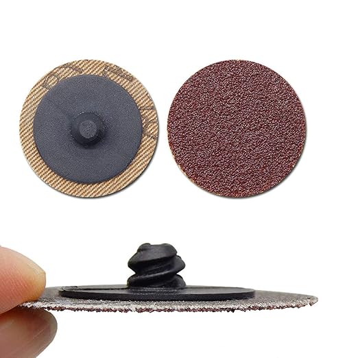 50PCS 3 inch Roll Lock Sanding Disc, VÉZAAR Quick Change Discs 24 36 60 80 120 Grit Assortment Die Grinder Accessories with 1
