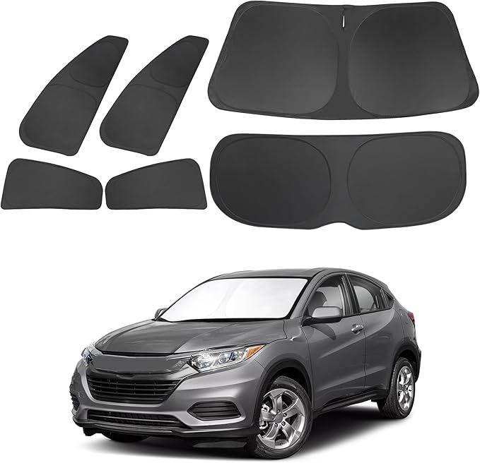 TINGLU Window Shades for Honda HR-V 2016-2022 Accessories Car Side Full Windows Rear Triangular Windshield Sun Shade Sun UV Rays & Privacy Protection for Camping 6PCS
