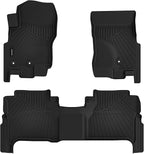 Auxko All Weather Floor Mats for Nissan Frontier Crew Cab 2008-2021 All Season TPE Accessories Guard Odorless Anti-Slip Floor Liners for Nissan Frontier Crew Cab 2008-2021