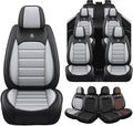 Seat Covers Custom Fit for GMC Yukon XL 2000-2026, 7 Seat, Compatible Airbag Non-Slip Waterproof Leather Seat Cover, Luxury Interior Car Seat Covers Full Set, Black Gray