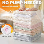 8 Pack Vacuum Storage Bags Jumbo, Vacuum Seal Bags for Clothing, 1 Jumbo+2 Large+2 Medium+3 Small, 80% Space Saver Bags for C