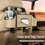 Back Seat Car Organizer,4 in 1 Multifunctional Car Back Seat Storage Box with Drink Cup Holder Tissue Box, for Hold Phone,Snacks, Drinks, Handbag-Meter