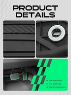 YHTAUTO Automotive Floor Mats Compatible with Toyota Tacoma 2016-2023, TPE All Weather Car Mats Waterproof Anti-Slip Odorless Floor Liner, Interior Car Accessories, 1st Row, Set of 2
