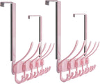 Dseap Over The Door Hook Hanger - Fits 1 3/8" to 1 3/4" Standard Doors | 5 Tri Hooks Heavy Duty Towel/Coat Rack | Door Organi