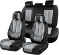 Coverado Seat Covers Full Set, 5 Seats Seat Covers for Cars, Waterproof Nappa Leather Car Seat Covers with Head Pillow, Seat 