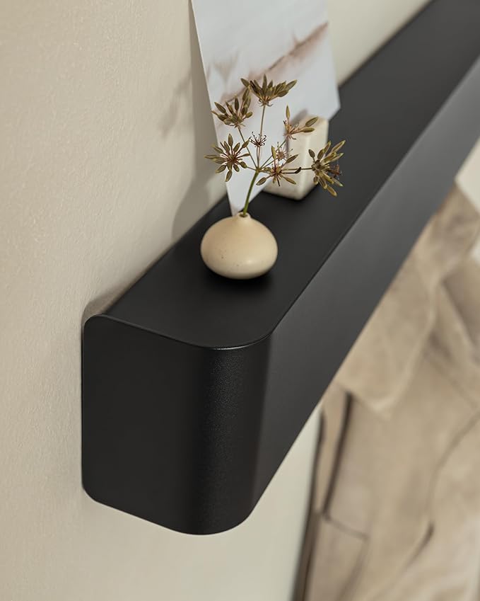 Kazai.® Coat Rack Wall Mount with Shelf 'Tone' | Modern Design Coat Hanger with Hidden Hooks and Storage | Hat Rack with Shel