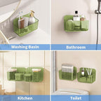 Diesisa 2pc Acrylic Wall Mount Organizer, Adhesive Cabinet Door Organizer,Acrylic Bathroom Shelves for Wall,No Drilling Hang 