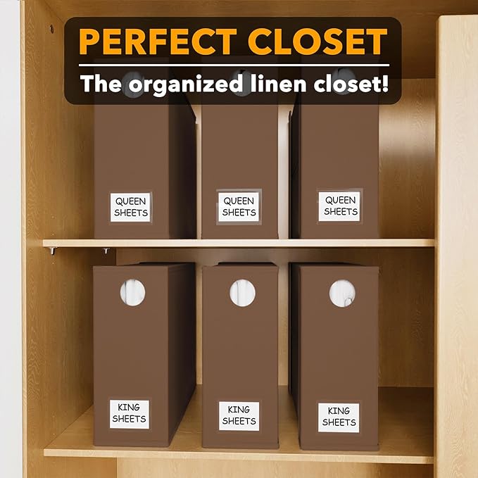 SpaceAid 6 Pack Bed Sheet Organizers and Storage, Foldable Sheet Organizer with Window for Linen Closet, Set Folder Keeper fo
