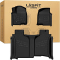 LASFIT Floor Mats 2019-2026 for Chevy Silverado/GMC Sierra 1500, 2020-2026 2500HD 3500HD, Double Cab/Bucket Seat Only, Fit Without Rear Underseat Storage Box, All Weather TPE Custom Fit Floor Liners