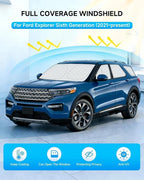 8pcs Windshield Sun Shades for Ford Explorer 2020-now，Accessories, Reflective Thicken Full Car Window Covers Sunshade for Windshield Side Rear, UV Block and Blackout Privacy for Camping Napping
