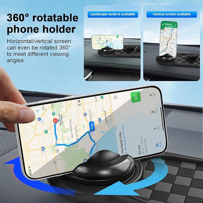 Multifunction Car Anti-Slip Mat, Rotatable Car Anti Slip Mat Phone Holder, Multifunctional Dashboard Mobile Phone Holder with