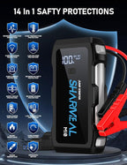 Jump Starter 5000A, 12V Car Battery Jump Starter with USB Quick Charge (Up to 10.0L Gas or 9.0L Diesel Engine), Battery