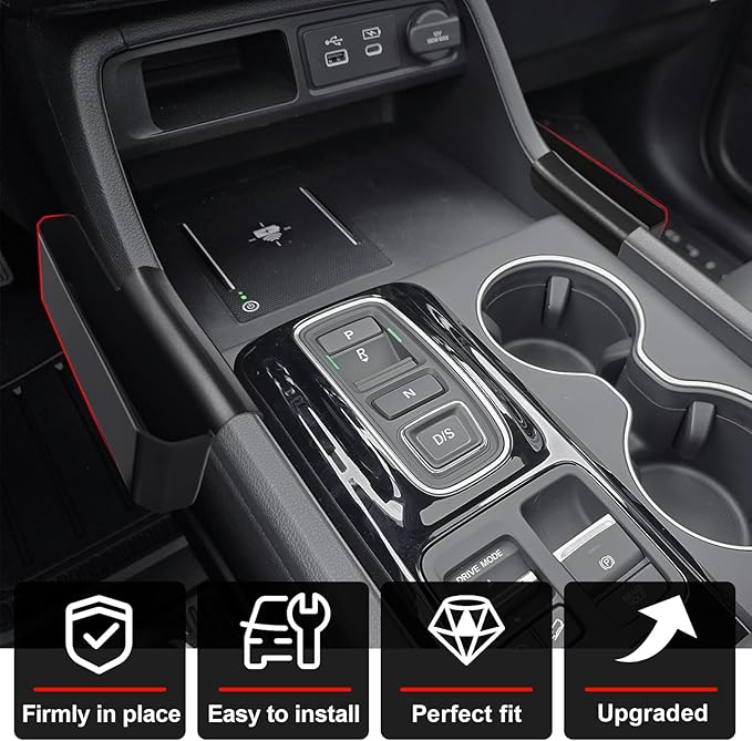 Muslogy for 2026 2025 2024 2023 Pilot Center Console Shifter Storage Box ABS Material Console Side Organizer Left & Right Set Compatible with Honda Pilot 2023-2026