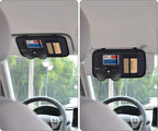 Car Sun Visor Organizer, Wisdompro Vehicle Interior Accessories Storage Pouch Auto Registration Holder with Elastic Strap for Sunglass, Documents, Cards, Pen, Drivers License, etc. (Black)