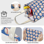 Cute Car Trash Can, Hanging Canvas Car Back Seat Organizer and Storage Bag, Funny Car Trash Bag For Travelling, Outdoor Cute Blue Baseball