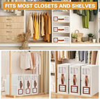 GhvyenntteS Bed Sheet Organizers and Storage 4 Pack (Queen & King Size), Foldable Sheet Organizers and Storage with Window an