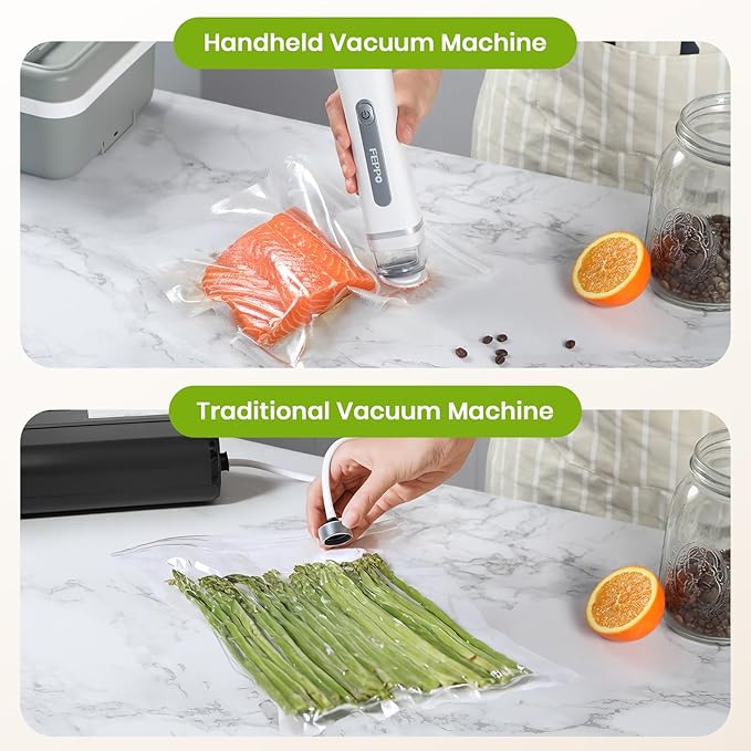FEPPO Vacuum Sealer Bags for Food, 30 PCS 8.3"×8.7" Reusable Vacuum Seal Bags with Air Valve for Food Storage, Ideal for Fres