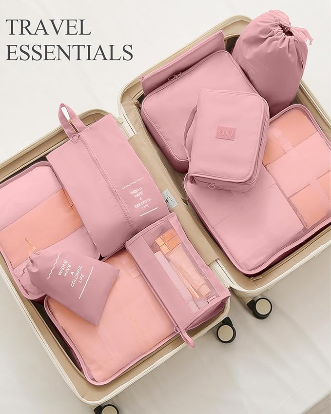 Packing Cubes 10 PCS, Mesh Breathable Luggage Organizers Bags, Packing Organizers, Durable Travel Essentials Bags Set, Travel