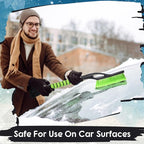 2 Pack 27" Snow Brush and Detachable Ice Scraper for Car Windshield and Window, Car Snow Scraper and Brush with Foam Grip for Cars, Trucks, SUVs, Winter Accessories(Green)